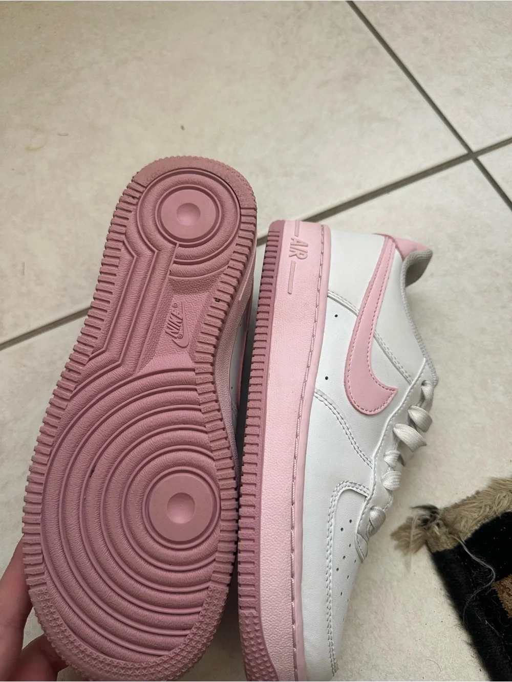 Nike White and Pink Low-Top Sneakers